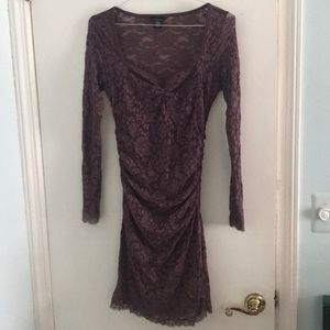 Lace Purple Long Sleeve Dress